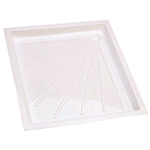 Plastic shower tray 670X670x100 - White - 30mm waste hole
