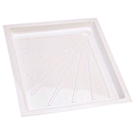 Piatto Doccia in plastica 670X670x100 - Bianco - foro piletta 30mm