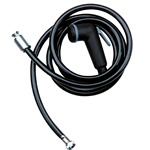 Black hand shower with 200 cm hose, 3/8' connection