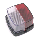 Luce Ingombro Quadrata Bianco/Rosso Senza Lampadina Camper