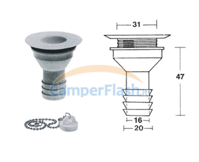 Ricambi e Accessori Camper Caravan prezzo offerta SI-65019 - Piletta  Scarico Diritta Dritta Foro Lavello 31 Tubo 20 - SI-FI