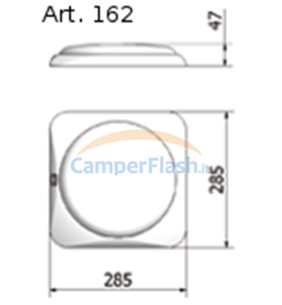 Ceiling light 162 Square Silver 1000Lm 12 Vdc Cold Light LED