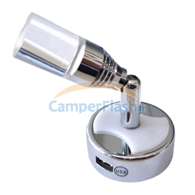 Ricambi e Accessori Camper Caravan prezzo offerta DI-200FAA2CRRBUY -  Faretto Spot Led 3Watt Usb - Dimatec