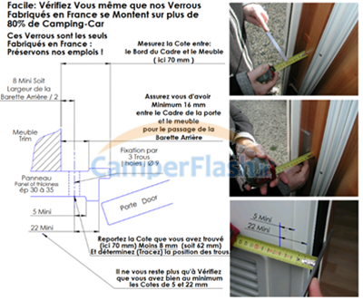 Accessoires et pièces détachées pour caravane camping car IMC-1507B -  Serrure interne/externe IMC, serrure de porte pour porte d'entrée, édition  noire 1507B - IMC