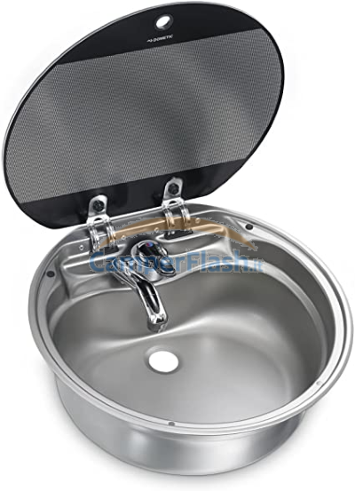 Ricambi e Accessori Camper Caravan prezzo offerta DO-9102305032 - Lavello  Lavandino Tondo Smev D40 Va7306Fp Con Vetro - DOMETIC