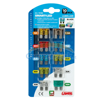 FUSIBLES À LAME AVEC LUMIÈRE LED 10 PIÈCES - CAMPER - 70188
