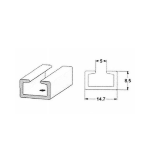 BINARIO IN PLASTICA TRASPARENTE A "U" PER TENDE - 2,5mt - CAMPER  - 59149
