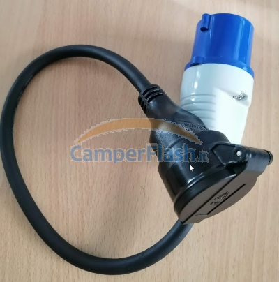 Camper Caravan Zubehör Angebotspreis  CEESCHUKO220 - Cee-Steckeradapter  mit 220V-Kabel auf Schuko-Steckdose, 40 cm - NO BRAND