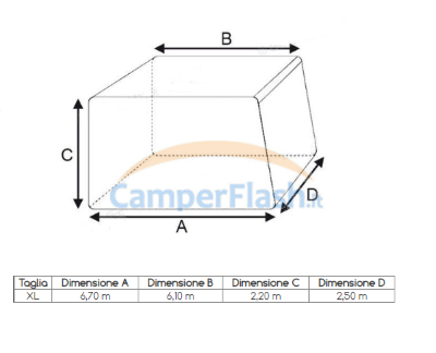 Accessoires et pièces détachées pour caravane camping car GE-TCR670 -  Housse de caravane taille Xl Max Mt 6.70 Housse de caravane - GES