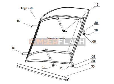 Cúpula de repuesto (sólo cristal) - SkyView 650x650 - BG 2277 - DOMETIC - 4460004749