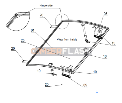 Cúpula de repuesto (sólo cristal) - SkyView 650x650 - BG 2277 - DOMETIC - 4460004749