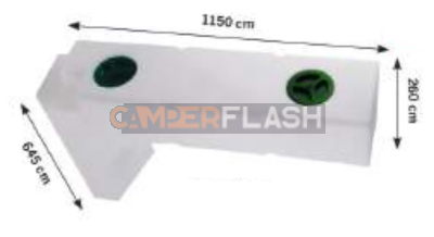 Réservoir de passage de roue pour Fiat Ducato X250/290 - 115×65,5X26 - 105lt - 15470 - VECAMPLAST