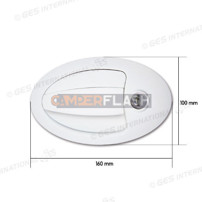 Serratura maniglia FAP esterna Flap lock fish ovale 16cm con chiavi - GES - SRT1096PE