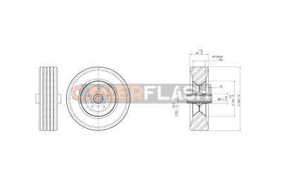 Roue en caoutchouc solide 220x70 mm - AL-KO - 1223522