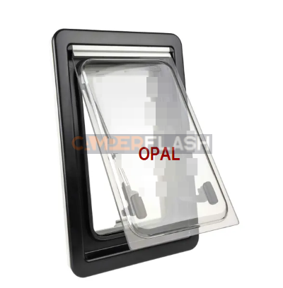 Finestra Completa Seitz S4 350X500 mm OPALINA (per bagno) - Cornice nera 