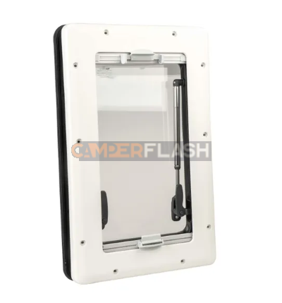 Finestra Completa Seitz S4 350X500 mm OPALINA (per bagno) - Cornice nera 