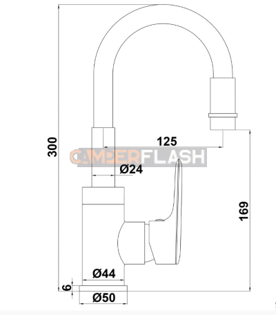 Mitigeur bec flexible noir - TREM - N0112800