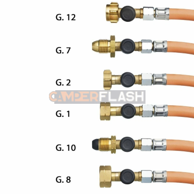 Tubo gas alta pressione 450mm Truma con sicura - G8 EU SHELL (per ES; BE, UK ed altri )   - 015 50415-06