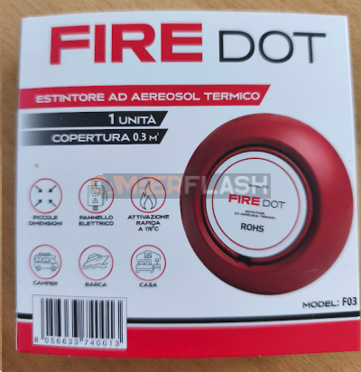 KIT 3 PIEZAS FIRE DOT Extintor con aerosol térmico - Modelo F03 - by Universal Motors