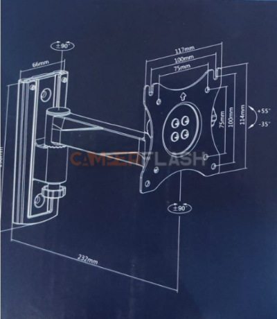 LCD TV bracket 2 joints - arm 232 mm