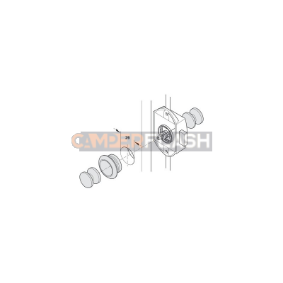 Serratura Push lock asta rotante per bagno - marrone - 225.22.197