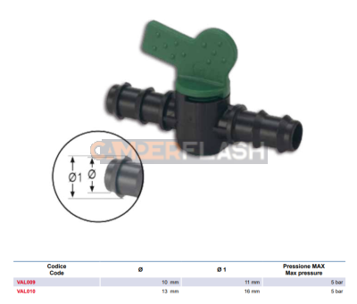 13 mm diameter two-way tap - GES - VAL010