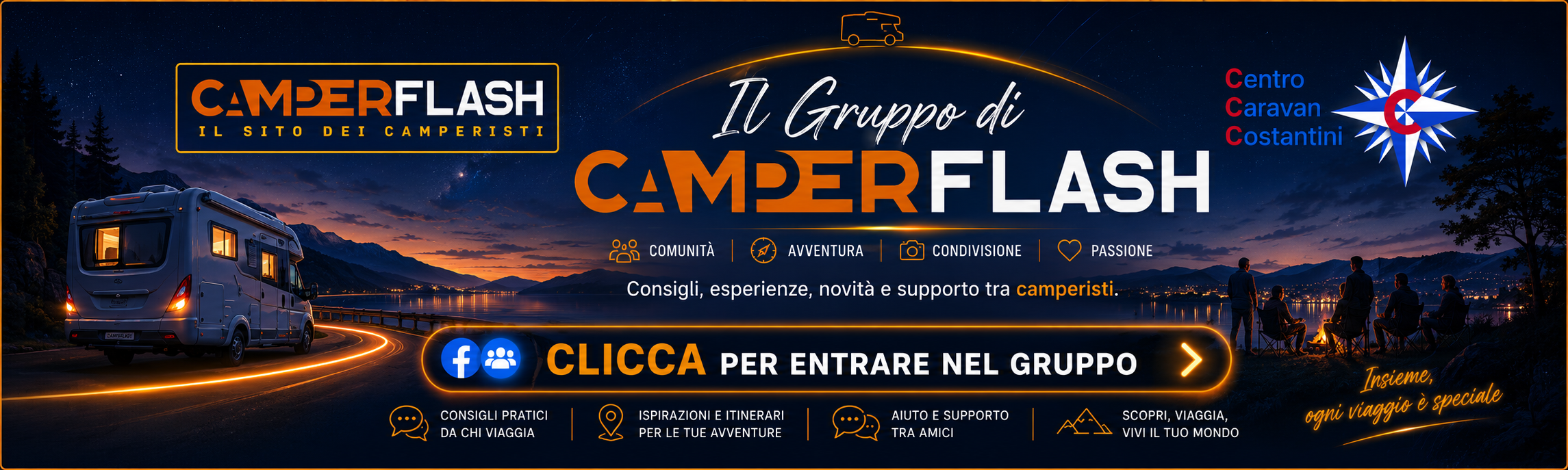 Clicca per accedere al Gruppo Facebook di Camperflash!